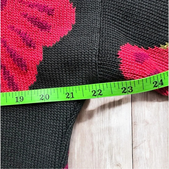 PERUVIAN CONNECTION Floral Knit Cardigan Sweater - XL - Picture 10 of 11